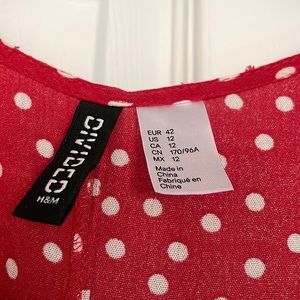 Red polka dot summer wrap dress!  Worn once!